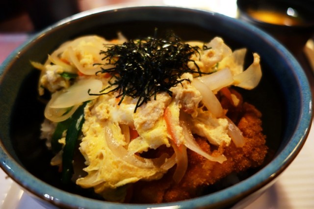 Katsu-Don, Katsu Bowl, Breaded pork cutlet, fried egg, onion, rice