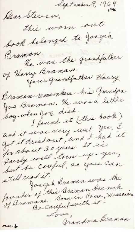 Grandmother Letter, Provenance, Old Book, Family History, Rescued Book