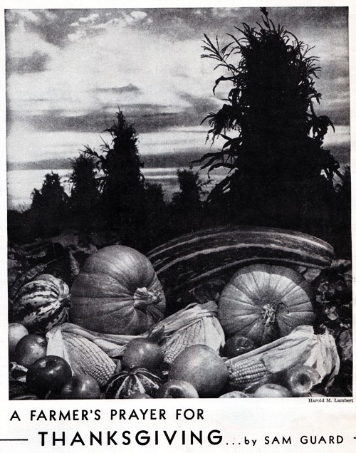 A Farmer's Prayer for Thanksgiving, Sam Guard, Harold M. Lambert, Thanksgiving
