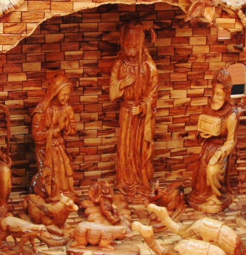 Olive Wood Nativity Set, Kando Store, Bethlehem, Mary, Joseph, Jesus, Stable, Manger