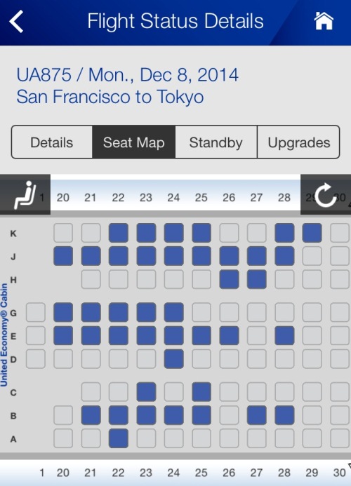 United Seat Map, Empty Seats, Economy Plus, 777