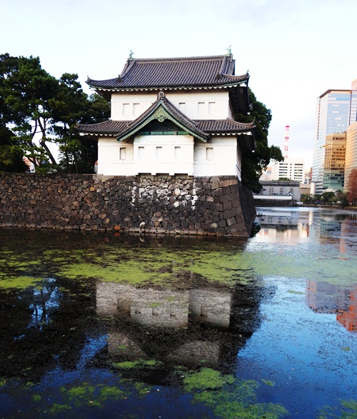 Tatsumi-yagura, Edo Castle, Tokyo, Keep, Reflections, Moat