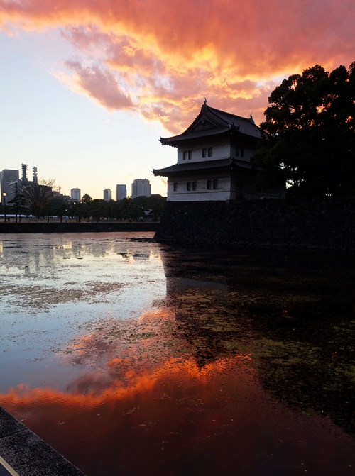 Tokyo Skyline, Sunset, Edo Castle, Tokyo, Tatsumi-yagura