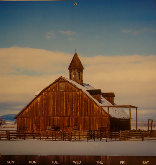 Barns Calendar, Barn Calendar, 2015 Calendar, Barn in Snow