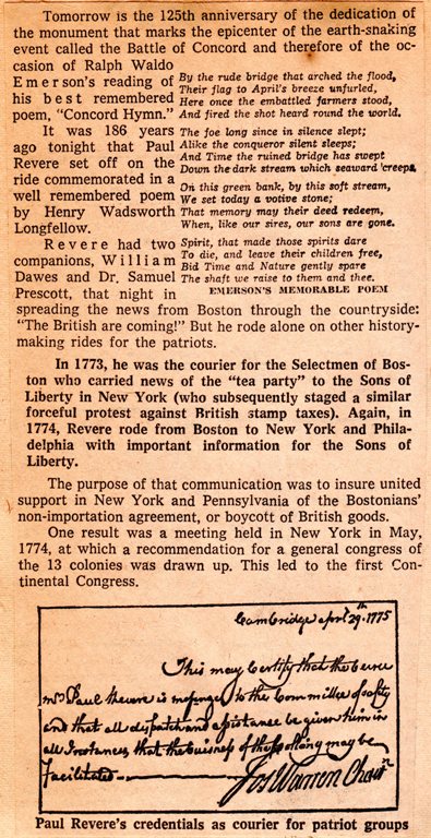 Concord Massachusetts, Concord Hymn, Ralph Waldo Emerson, Battle of Concord, Paul Revere, Longfellow