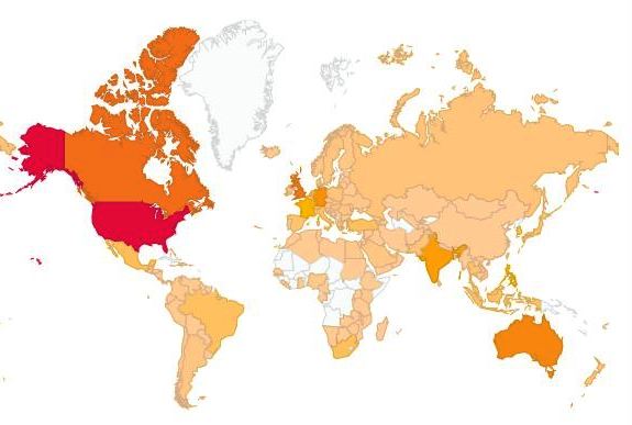 Blog Stats, Countries Map, World Map, Blog Visits by Country