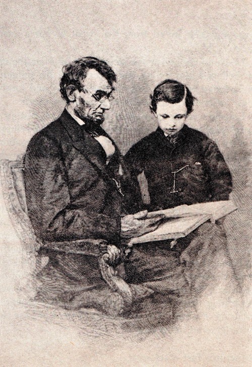 President Lincoln reading to Tad, Tad Lincoln, Reading Bible, President Lincoln