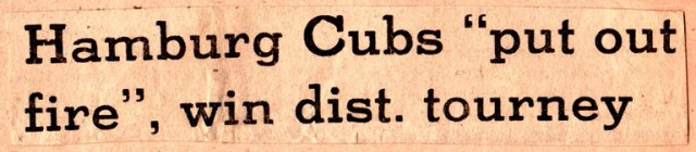 Hamburg Baseball, District Tourney, Hamburg Cubs