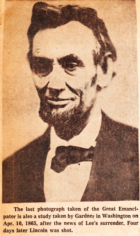 Alexander Gardner, President Lincoln, Last Portrait?, Lincoln Assassination