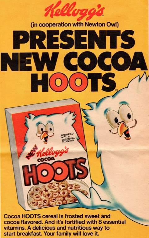 Kellogg's Cocoa Hoots, Breakfast Cereal, Newton Owl
