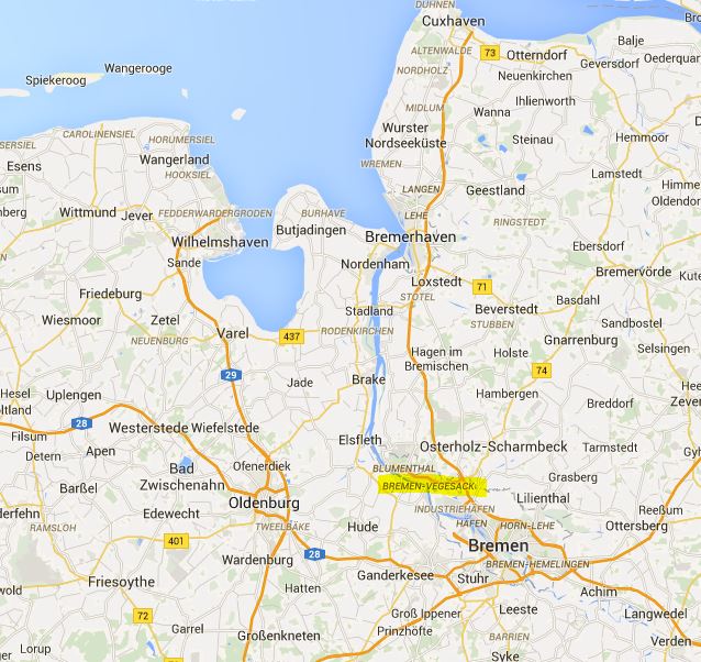 Bremen Begesack, Germany, Google Maps