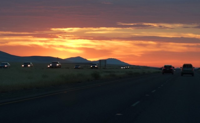 Mount Diablo, I-5 Sunset, Colorful Sunset