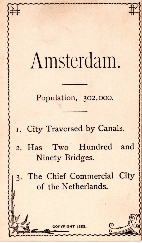 Early Flash Cards, Geography Cards, Amsterdam