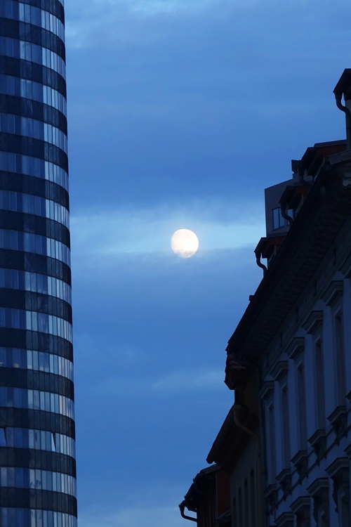 Full Moon, Jena, Germany, Intershop Tower, Wagnergasse