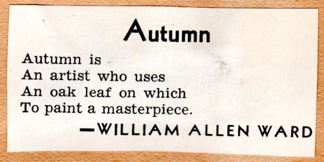 William Allen Ward, Autumn, Poetry, Fall Poetry