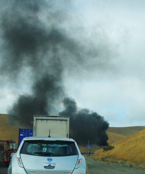 Traffic, Rush hour, fire, Truck Fire, Altamont Pass