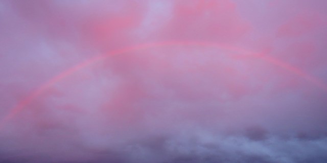 Rainbow at Sunset, Rainbow, Pink Rainbow, Water Droplets, Rain