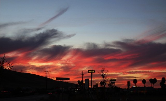 Westley California, Sunset, Red Sky, Colorful Sky, Harvest Sunset