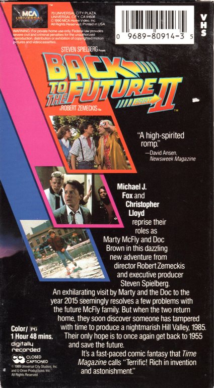 VHS, Back to the Future II, Future, Marty McFly, Michael J. Fox