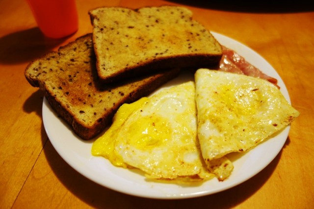 Sunday Breakfast, Eggs, Ham, Toast