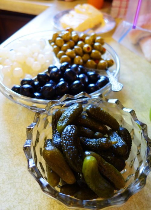 Pickles, Olives, Onions, Thanksgiving Feast