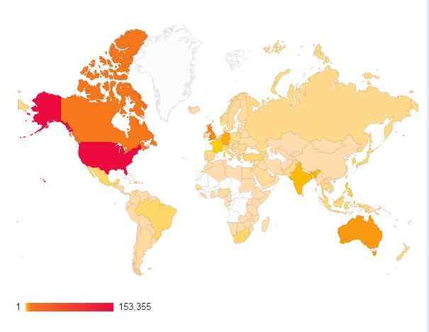 Blog Views, Map of Blog Views, Blog Stats, World Map