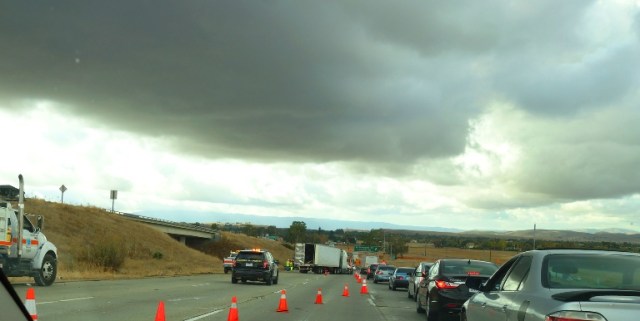 Overturned Big-Rig, Altamont, Worst Commute, Rainy Weather Traffic