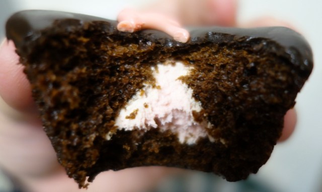 Raspberry chreme filling, CupCakes, Dark Chocolate