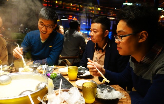 hot pot, students, Class Dinner, Chinese Food