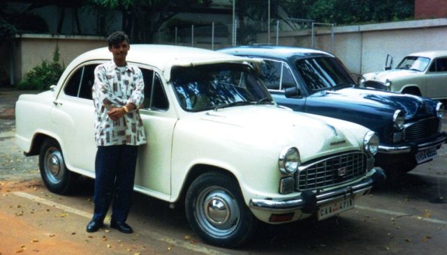 Bangalore, India, 1990's, Old Car, Car and Driver