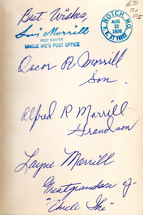 The Shepherd of the Hills, Uncle Ike Edition, Levi Morrill, Notch, Missouri, Signatures