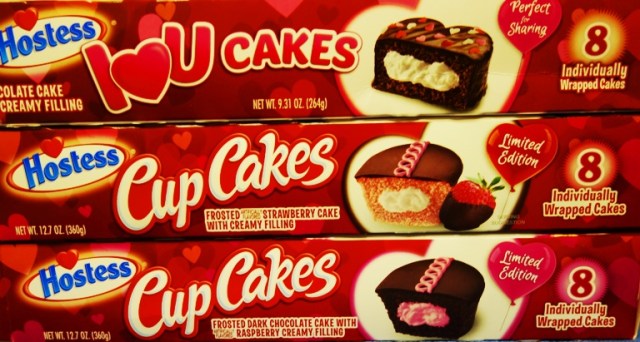 Dark Chocolate Raspberry CupCakes, Chocolate Covered Strawberry CupCakes, I Love U Cakes, Hostess, Snack Cakes