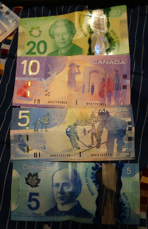 Canadian Money, Currency, Bills, Canadian Dollars, colorful money