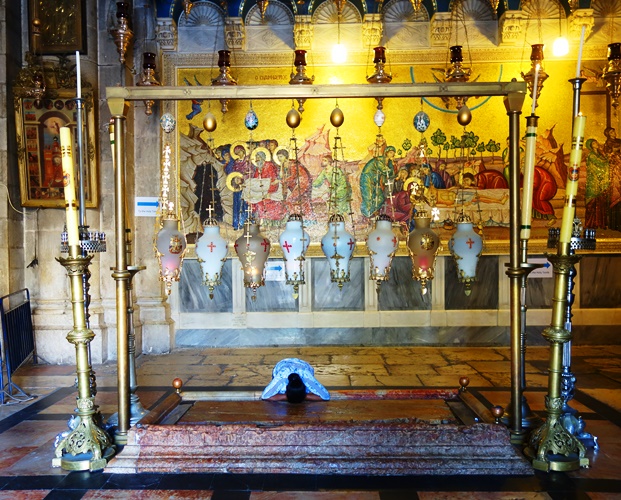 Stone of Anointing, Church of the Holy Sepulcher, Jerusalem, 