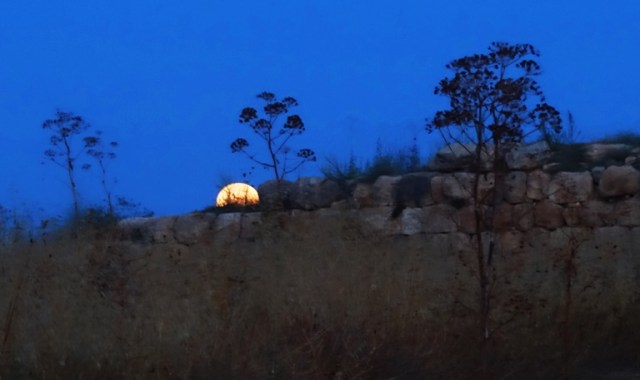 Moon setting, Lachish, Tel Lachish, Archaeology, Dig