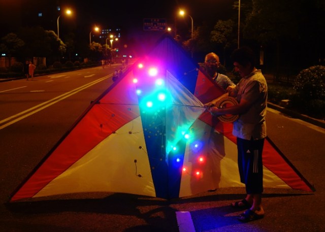 LED Kite, Night Kite, Shanghai, Kite Flying, Pudong, China