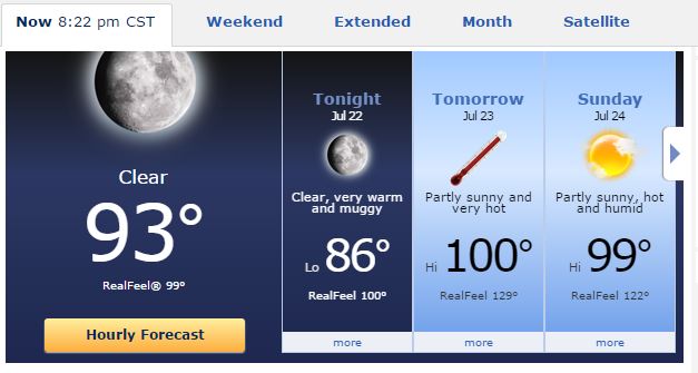 Temperatures, Weather forecast, heat index, AccuWeather