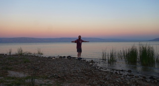 Wading in the Galilee, Sea of Galilee, Galilee Sunset
