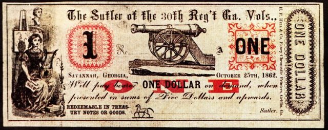 Scrip for Troops, Confederate Money, Georgia Volunteers, Sutlers