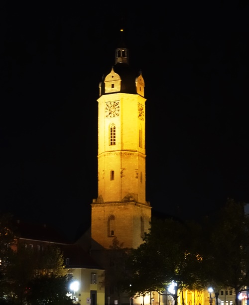 Jena City Church, Jena Germany. St. Michael, Church at night