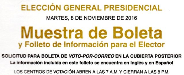 Sample Ballot, Muestra de Boleta, California Elections