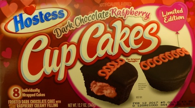 Dark Chocolate Raspberry CupCakes, Hostess Snack Cakes