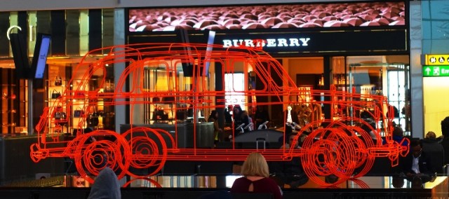 Airport Art, London Cab, Wire Art, Heathrow Airport Art