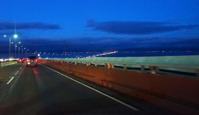 San Mateo Bridge, Bridge at Night, Rainy Night, Traffic