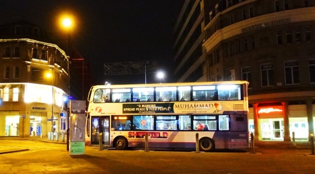 Double Decker Bus, Sheffield England, Night Images