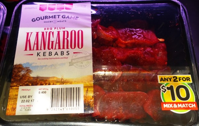 Kangaroo kebabs, Macro Meats, kangaroo meat