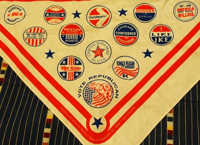 Campaign logo scarf, presidents, republican