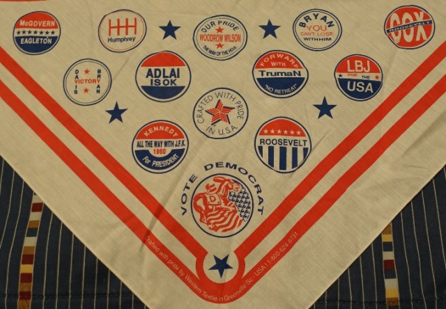 Presidential Logos, Democrat candidates, scarf, logos