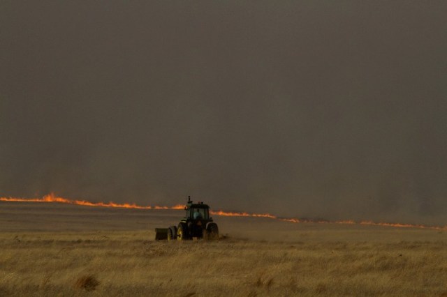 Firebreak, Tractor, Western Kansas Fires