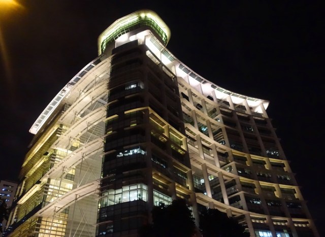 Library building, Singapore, Night shots